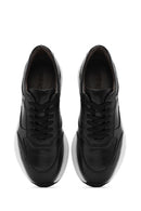 Erkek Siyah Bağcıklı Deri Sneaker | Derimod Erkek Siyah Bağcıklı Deri Sneaker | Derimod