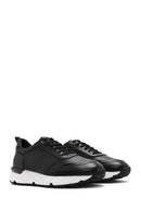 Erkek Siyah Bağcıklı Kalın Tabanlı Deri Sneaker | Derimod Erkek Siyah Bağcıklı Kalın Tabanlı Deri Sneaker | Derimod