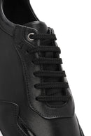 Erkek Siyah Bağcıklı Kalın Tabanlı Deri Sneaker | Derimod Erkek Siyah Bağcıklı Kalın Tabanlı Deri Sneaker | Derimod