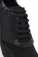 Erkek Siyah Bağcıklı Kalın Tabanlı Deri Sneaker | Derimod Erkek Siyah Bağcıklı Kalın Tabanlı Deri Sneaker | Derimod