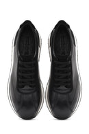 Erkek Siyah Bağcıklı Kalın Tabanlı Deri Sneaker | Derimod Erkek Siyah Bağcıklı Kalın Tabanlı Deri Sneaker | Derimod