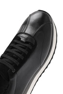 Erkek Siyah Bağcıklı Kalın Tabanlı Deri Sneaker | Derimod Erkek Siyah Bağcıklı Kalın Tabanlı Deri Sneaker | Derimod