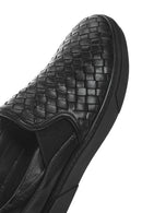 Erkek Siyah Örgü Deri Loafer | Derimod Erkek Siyah Örgü Deri Loafer | Derimod