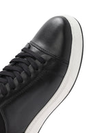 Erkek Siyah Bağcıklı Deri Sneaker | Derimod Erkek Siyah Bağcıklı Deri Sneaker | Derimod