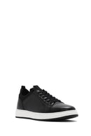 Erkek Siyah Bağcıklı Deri Sneaker | Derimod Erkek Siyah Bağcıklı Deri Sneaker | Derimod