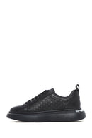 Men's Black Lace-up Thick-Sole Leather Sneaker | Derimod Men's Black Lace-up Thick-Sole Leather Sneaker | Derimod