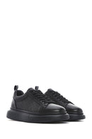 Men's Black Lace-up Thick-Sole Leather Sneaker | Derimod Men's Black Lace-up Thick-Sole Leather Sneaker | Derimod