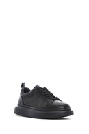Men's Black Lace-up Thick-Sole Leather Sneaker | Derimod Men's Black Lace-up Thick-Sole Leather Sneaker | Derimod