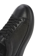 Men's Black Lace-up Thick-Sole Leather Sneaker | Derimod Men's Black Lace-up Thick-Sole Leather Sneaker | Derimod