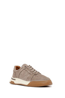 Erkek Bej Bağcıklı Süet Deri Sneaker | Derimod Erkek Bej Bağcıklı Süet Deri Sneaker | Derimod