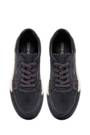 Erkek Gri Bağcıklı Süet Deri Sneaker | Derimod Erkek Gri Bağcıklı Süet Deri Sneaker | Derimod