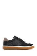 Men's Black Lace-up Leather Sneaker | Derimod Men's Black Lace-up Leather Sneaker | Derimod