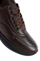 Erkek Kahverengi Bağcıklı Deri Sneaker | Derimod Erkek Kahverengi Bağcıklı Deri Sneaker | Derimod