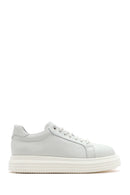 Men's White Thick Sole Lace Up Leather Sneaker | Derimod Men's White Thick Sole Lace Up Leather Sneaker | Derimod