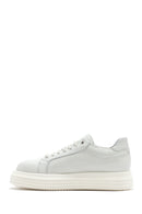 Men's White Thick Sole Lace Up Leather Sneaker | Derimod Men's White Thick Sole Lace Up Leather Sneaker | Derimod