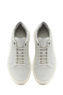 Men's White Thick Sole Lace Up Leather Sneaker | Derimod Men's White Thick Sole Lace Up Leather Sneaker | Derimod