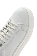 Men's White Thick Sole Lace Up Leather Sneaker | Derimod Men's White Thick Sole Lace Up Leather Sneaker | Derimod