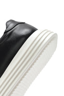 Erkek Siyah Kalın Tabanlı Bağcıklı Deri Sneaker | Derimod Erkek Siyah Kalın Tabanlı Bağcıklı Deri Sneaker | Derimod