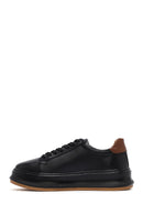 Erkek Siyah Bağcıklı Kalın Tabanlı Deri Sneaker | Derimod Erkek Siyah Bağcıklı Kalın Tabanlı Deri Sneaker | Derimod