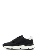 Erkek Siyah Bağcıklı Kalın Tabanlı Deri Sneaker | Derimod Erkek Siyah Bağcıklı Kalın Tabanlı Deri Sneaker | Derimod