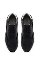 Erkek Siyah Bağcıklı Kalın Tabanlı Deri Sneaker | Derimod Erkek Siyah Bağcıklı Kalın Tabanlı Deri Sneaker | Derimod