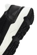 Erkek Siyah Bağcıklı Kalın Tabanlı Deri Sneaker | Derimod Erkek Siyah Bağcıklı Kalın Tabanlı Deri Sneaker | Derimod