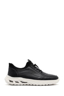Men's Black Lace-up Thick-Sole Leather Sneaker | Derimod Men's Black Lace-up Thick-Sole Leather Sneaker | Derimod