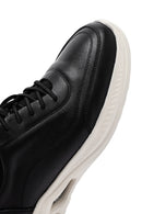 Men's Black Lace-up Thick-Sole Leather Sneaker | Derimod Men's Black Lace-up Thick-Sole Leather Sneaker | Derimod