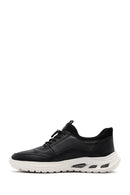 Men's Black Lace-up Thick-Sole Leather Sneaker | Derimod Men's Black Lace-up Thick-Sole Leather Sneaker | Derimod