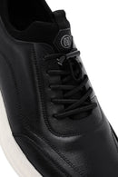 Men's Black Lace-up Thick-Sole Leather Sneaker | Derimod Men's Black Lace-up Thick-Sole Leather Sneaker | Derimod