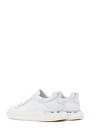 Men's White Lace-up Thick-Sole Leather Sneaker | Derimod Men's White Lace-up Thick-Sole Leather Sneaker | Derimod