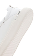 Men's White Lace-up Thick-Sole Leather Sneaker | Derimod Men's White Lace-up Thick-Sole Leather Sneaker | Derimod