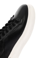 Men's Black Lace-up Thick-Sole Leather Sneaker | Derimod Men's Black Lace-up Thick-Sole Leather Sneaker | Derimod