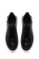 Men's Black Lace-up Thick-Sole Leather Sneaker | Derimod Men's Black Lace-up Thick-Sole Leather Sneaker | Derimod