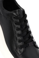 Men's Black Lace-up Thick-Sole Leather Sneaker | Derimod Men's Black Lace-up Thick-Sole Leather Sneaker | Derimod
