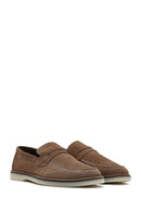 Erkek Vizon Süet Deri Casual Loafer | Derimod Erkek Vizon Süet Deri Casual Loafer | Derimod