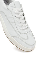 Erkek Beyaz Bağcıklı Deri Sneaker | Derimod Erkek Beyaz Bağcıklı Deri Sneaker | Derimod