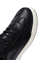 Men's Black Lace-up Leather Sneaker | Derimod Men's Black Lace-up Leather Sneaker | Derimod
