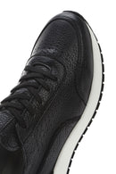 Erkek Siyah Bağcıklı Kalın Tabanlı Deri Casual Sneaker | Derimod Erkek Siyah Bağcıklı Kalın Tabanlı Deri Casual Sneaker | Derimod