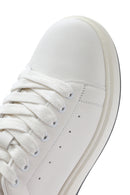 Men's White Lace-up Leather Sneaker | Derimod Men's White Lace-up Leather Sneaker | Derimod