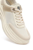 Erkek Bej Bağcıklı Kalın Tabanlı Kumaş Sneaker | Derimod Erkek Bej Bağcıklı Kalın Tabanlı Kumaş Sneaker | Derimod