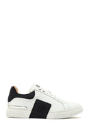 Men's White Lace-up Thick-Sole Leather Sneaker | Derimod Men's White Lace-up Thick-Sole Leather Sneaker | Derimod