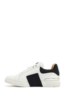 Men's White Lace-up Thick-Sole Leather Sneaker | Derimod Men's White Lace-up Thick-Sole Leather Sneaker | Derimod