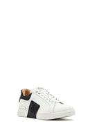 Men's White Lace-up Thick-Sole Leather Sneaker | Derimod Men's White Lace-up Thick-Sole Leather Sneaker | Derimod