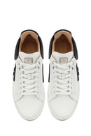 Men's White Lace-up Thick-Sole Leather Sneaker | Derimod Men's White Lace-up Thick-Sole Leather Sneaker | Derimod