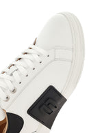 Men's White Lace-up Thick-Sole Leather Sneaker | Derimod Men's White Lace-up Thick-Sole Leather Sneaker | Derimod