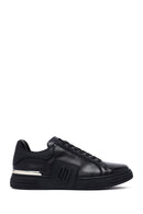 Men's Black Lace-up Thick-Sole Leather Sneaker | Derimod Men's Black Lace-up Thick-Sole Leather Sneaker | Derimod