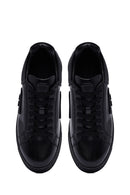 Men's Black Lace-up Thick-Sole Leather Sneaker | Derimod Men's Black Lace-up Thick-Sole Leather Sneaker | Derimod
