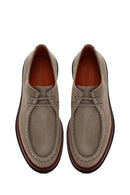 Men's Mink Lace-Up Nubuck Leather Casual Shoes | Derimod Men's Mink Lace-Up Nubuck Leather Casual Shoes | Derimod
