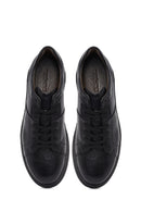 Men's Black Lace-Up Leather Sneaker | Derimod Men's Black Lace-Up Leather Sneaker | Derimod